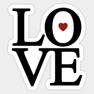 Heart Shaped Maroon Love Sticker